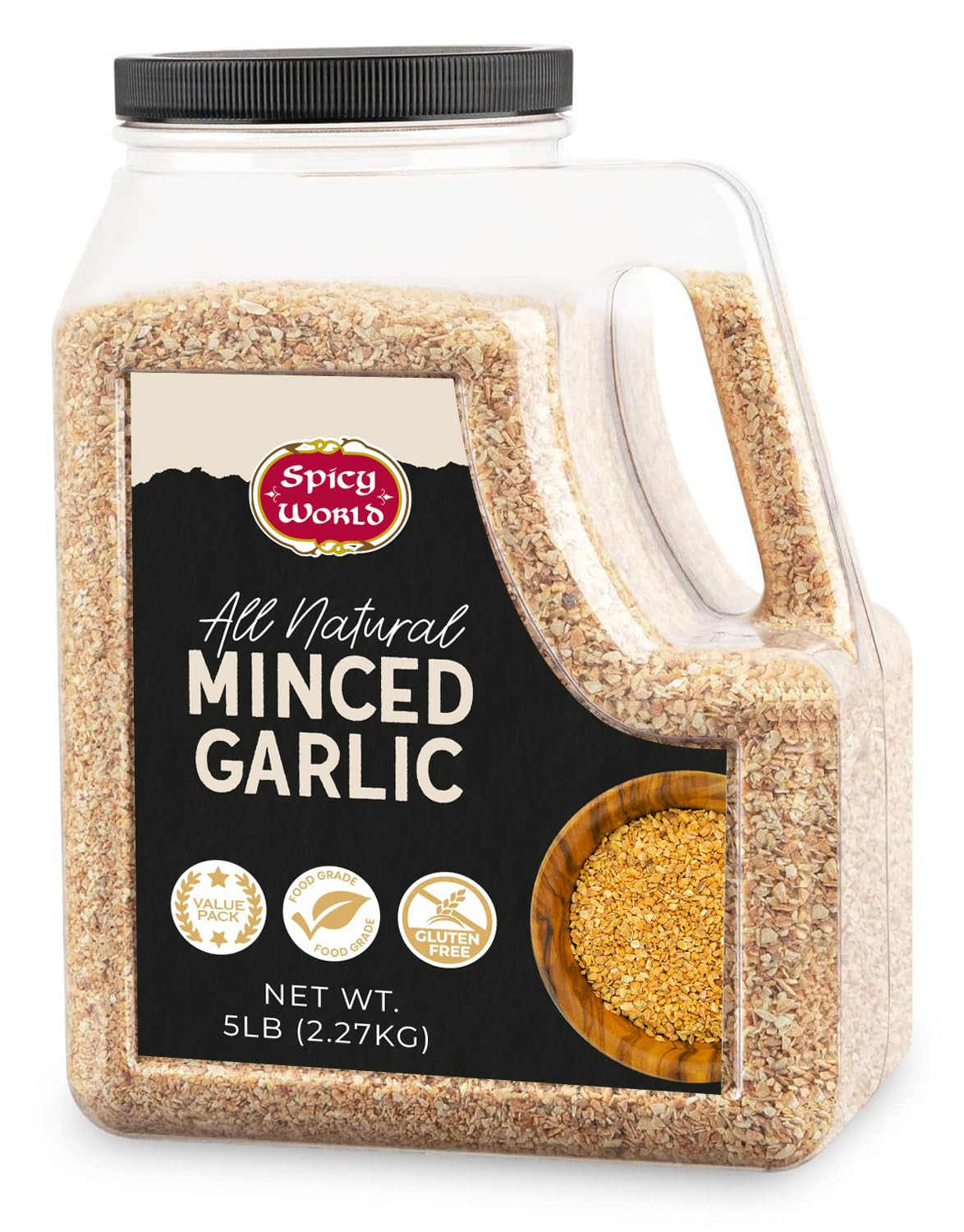 Minced Garlic 5 LB Jar – Gluten Free, Dehydrated Garlic Minced, Non-GMO, Bulk Ja