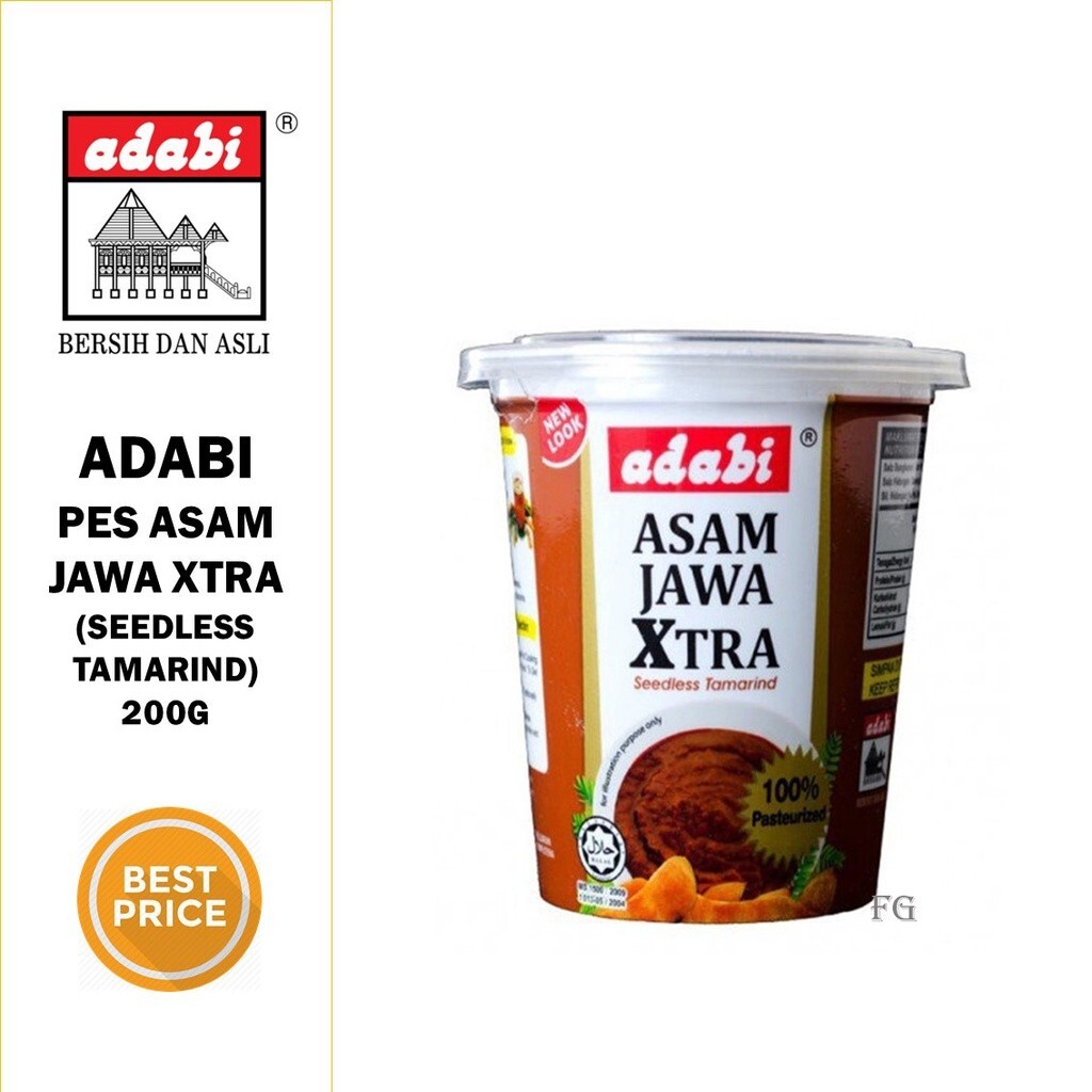 Natural 100% Tamarind Seedless Paste Adabi Malaysia Product 1 Packs 200g Spices
