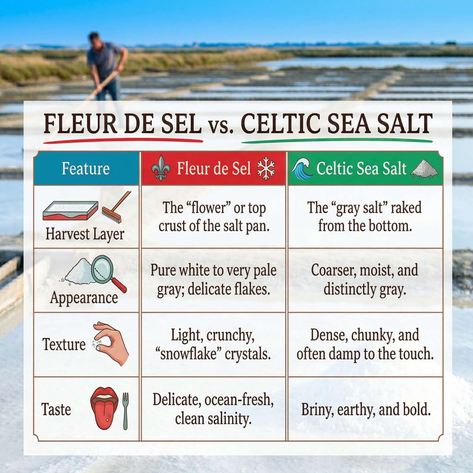 , Authentic French Fleur De Sel, Unrefined Hand Harvested Finishing Sea Salt …