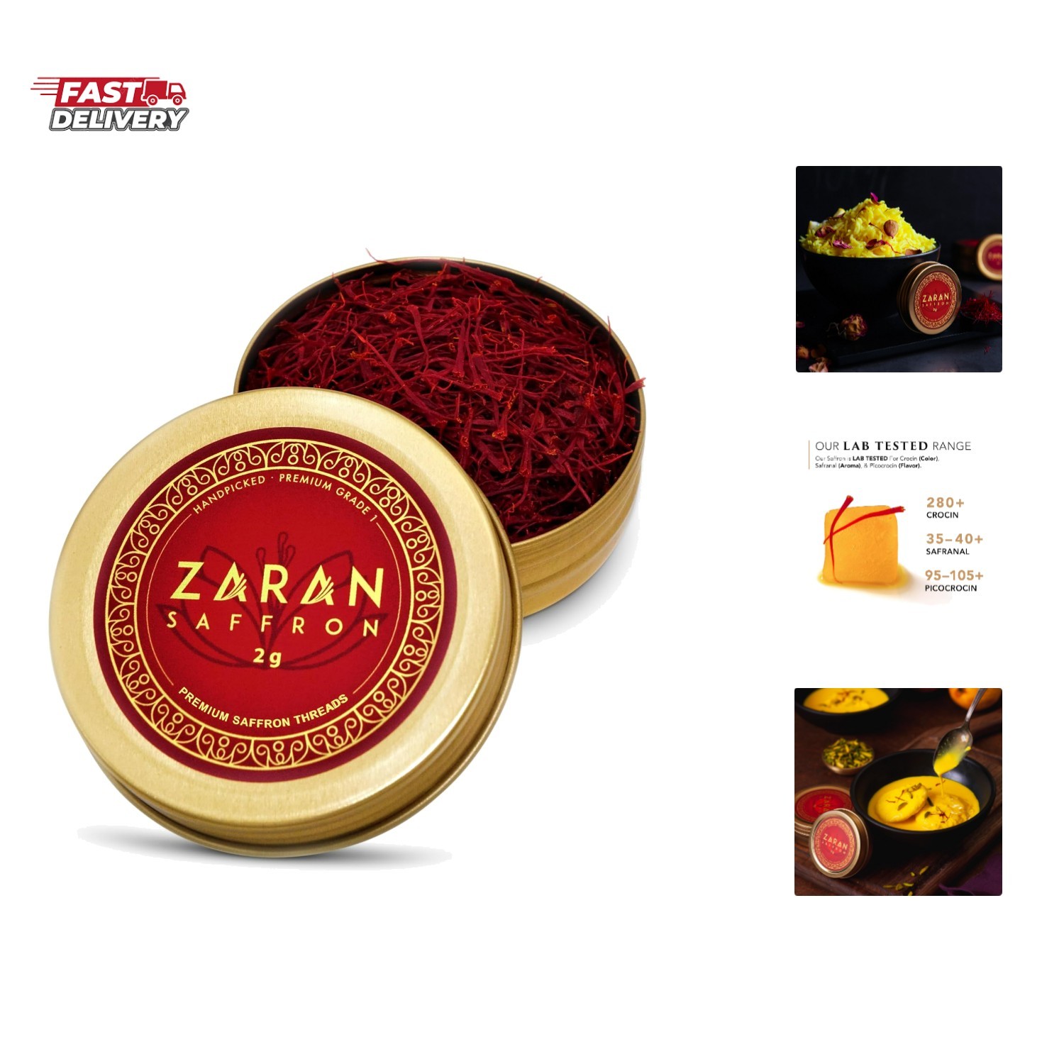 Superior Saffron Threads Super Negin grade Saffron Spice for Paella, Risotto…