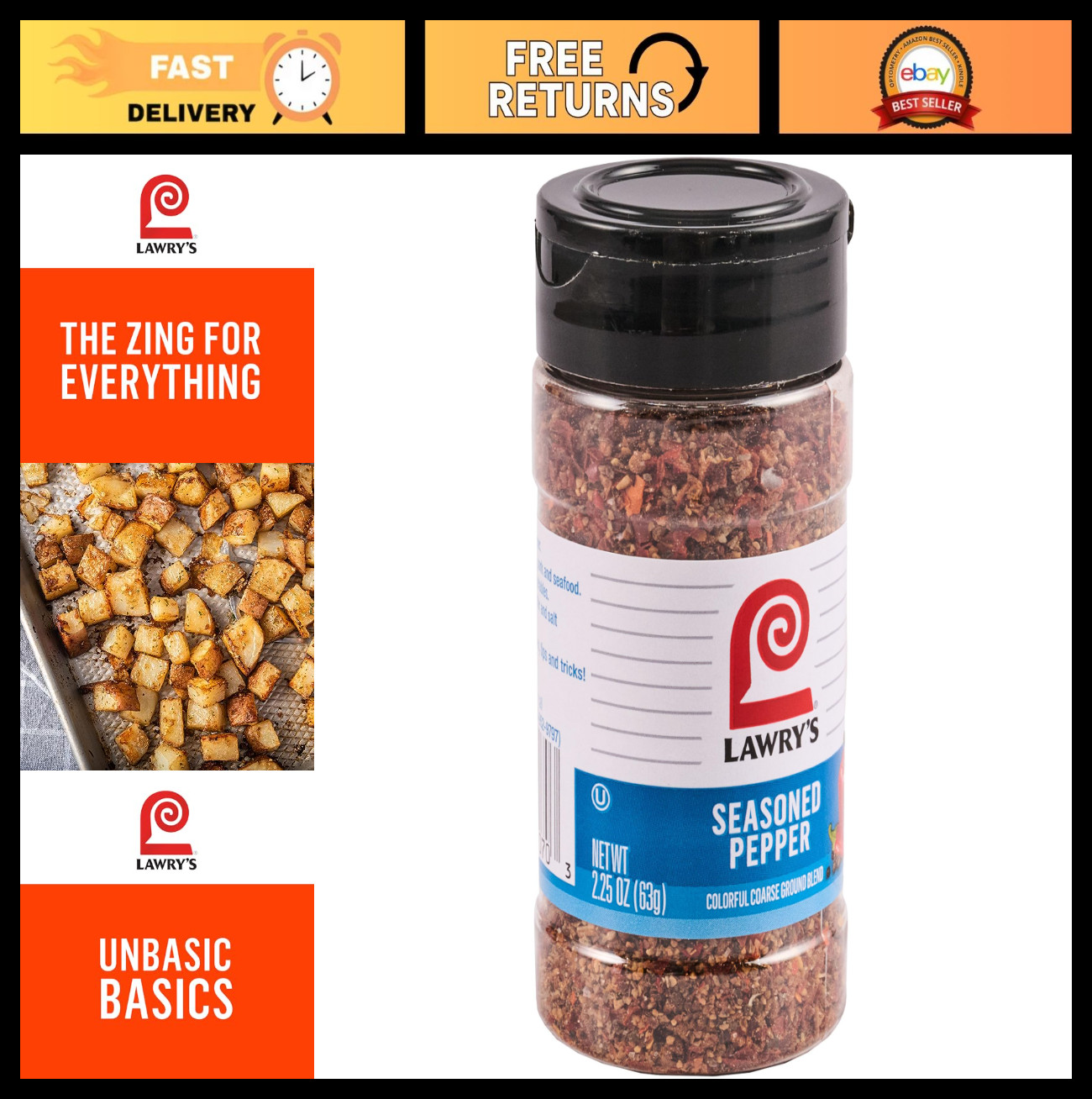 Seasoned Pepper Spice Blend, 2.25 oz – Pack of 6, Perfect for Cooking & Grilling