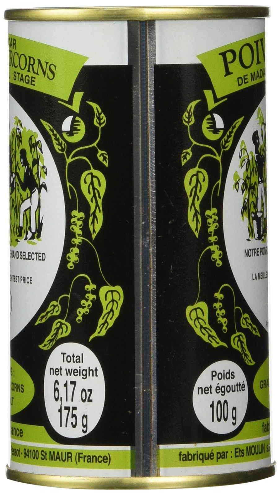 Madagascar Green Peppercorns in Brine Pack of 2 3.52 Ounce Imported from France