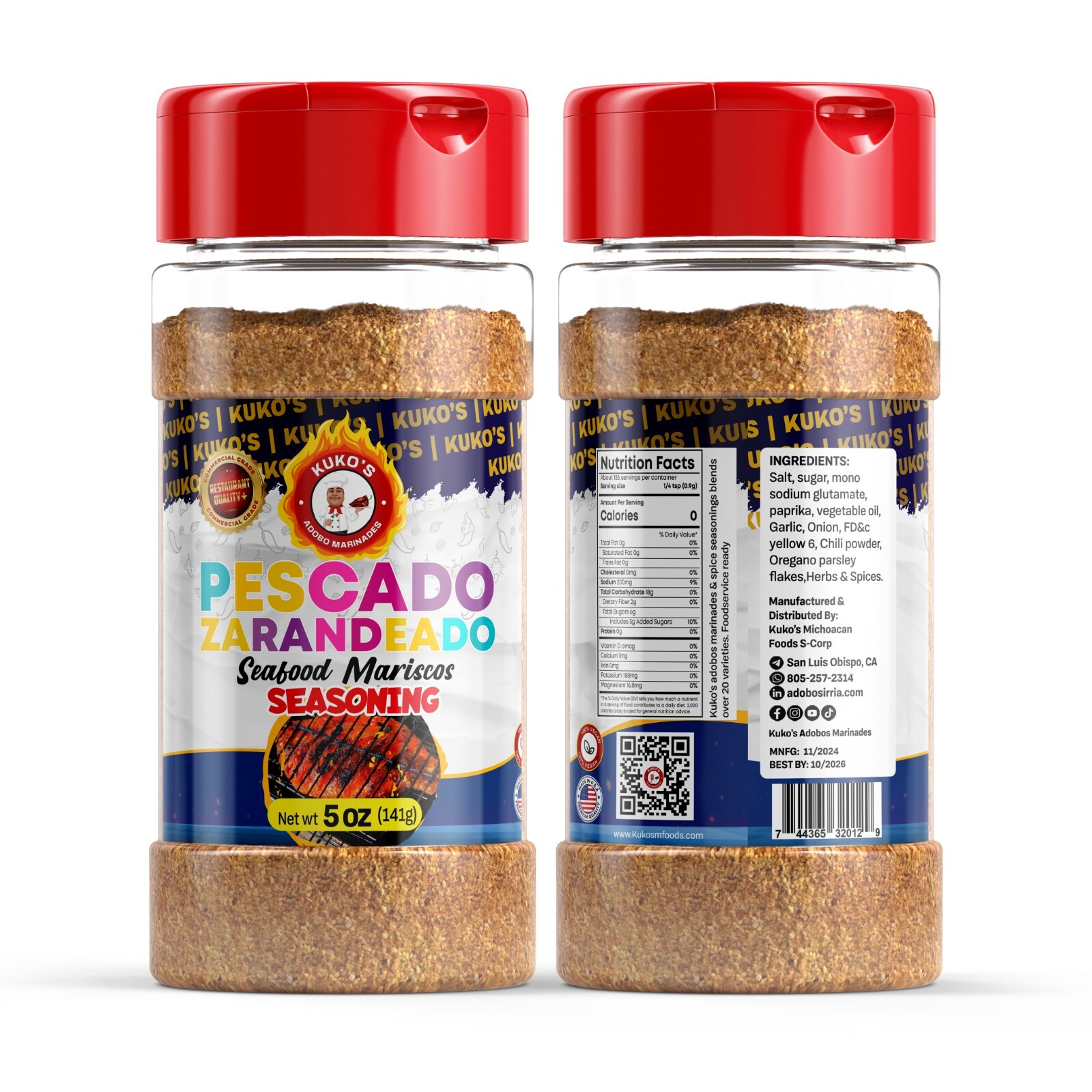 Pescado Zarandeado mariscos Fish blend two 5oz dos seasonings sazón