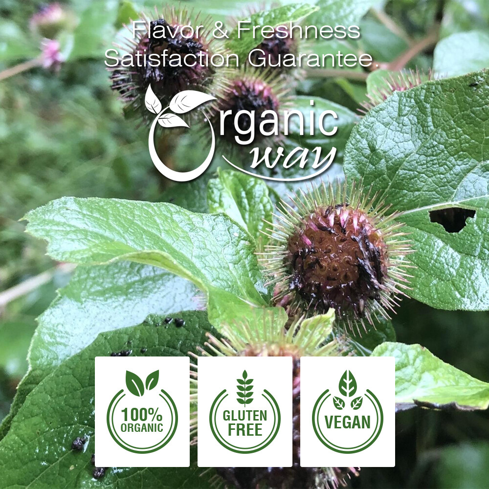 Organic Way Burdock Root Cut & Sifted – Herbal Tea | Kosher & USDA Certified