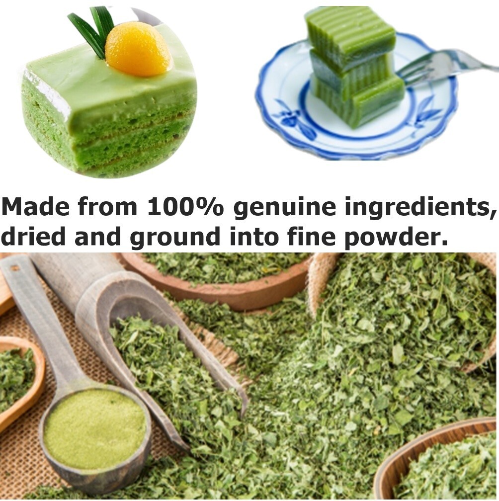 Pandan Powder Natural Green Cooking Unique Aroma Relax Body 200 g x 2 packs.