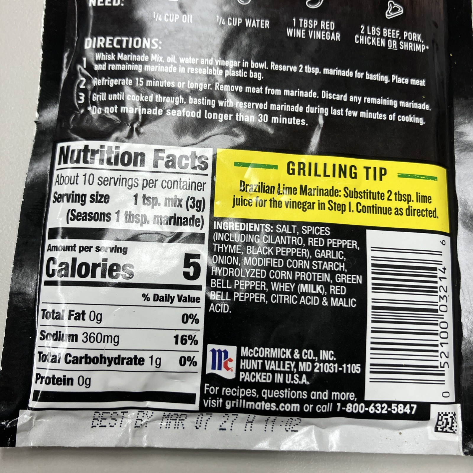 Lot of 8 McCormick Grill Mates Marinade Mix Brazilian Steakhouse 1.06 oz each
