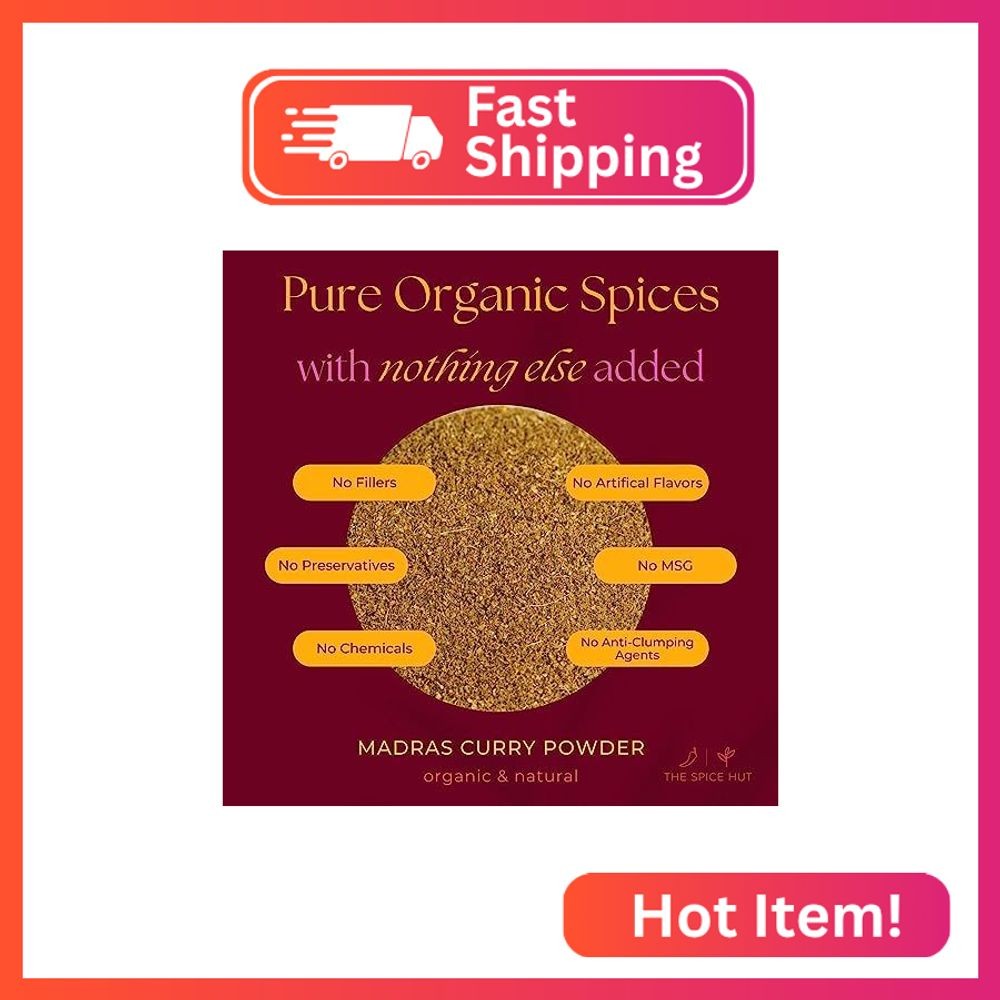 Spice Hut – Madras Curry Powder, Organic, Salt-Free, Madras Masala Indian Season