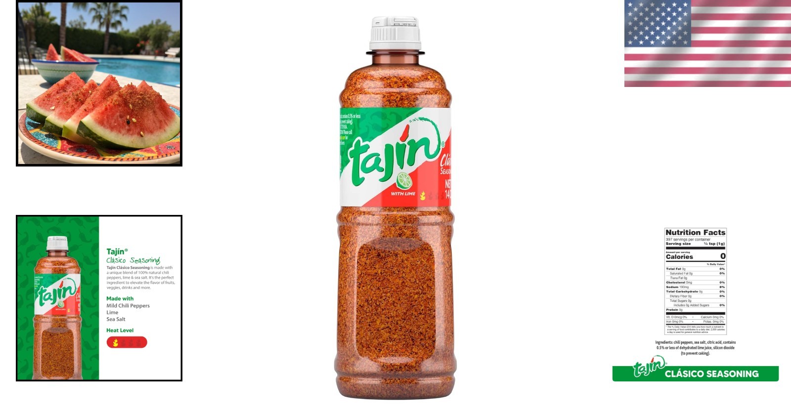 Zesty 14 oz Chili Lime Seasoning – Perfect for Fruit, Snacks, and Cocktails