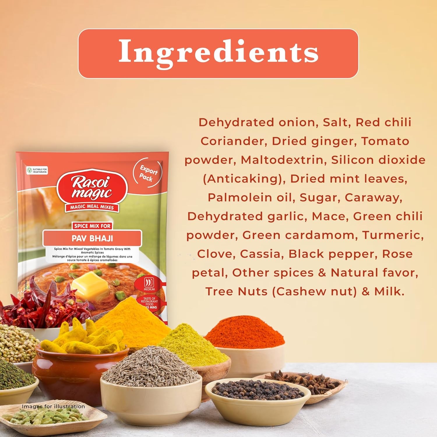 Rasoi Magic Spice Mix for Pav Bhaji 60g (Pack of 3) Ready to cook Mix