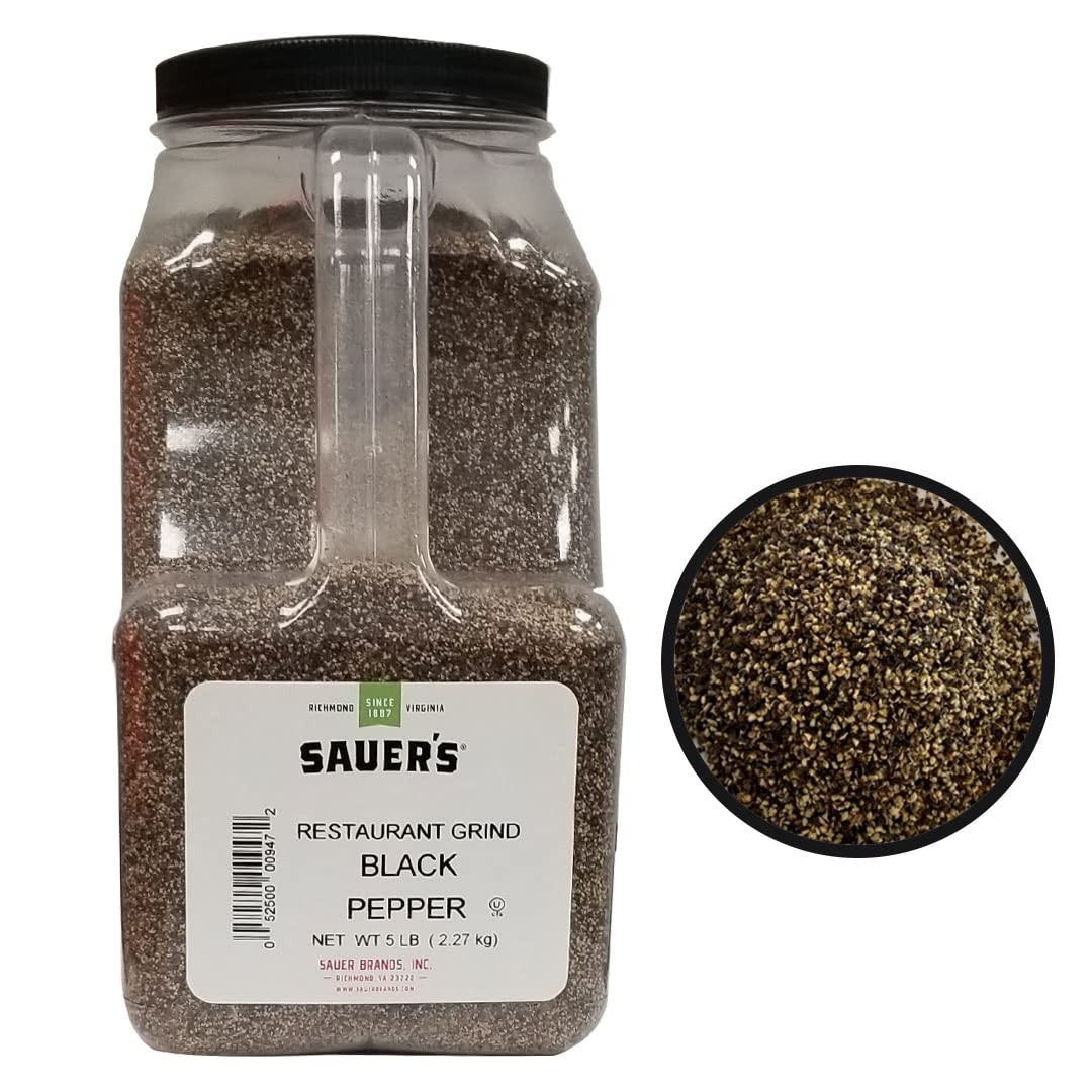 Ground Black Pepper – Restaurant Table Grind, 5 lb Canister, Foodservice Essenti