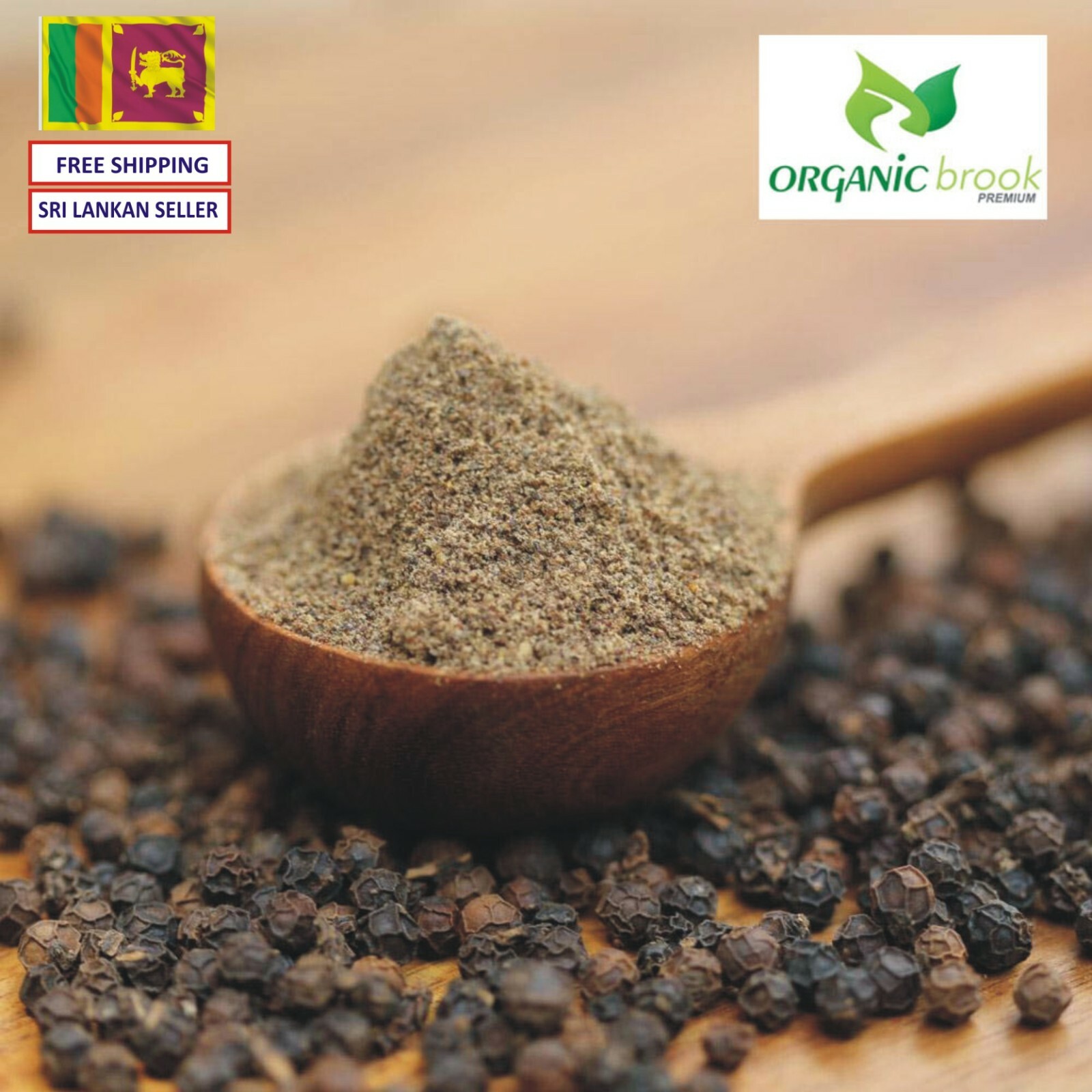 100% Ceylon Organic Grade A Quality Sun Dried Black Pepper Powder 150g 5.29Oz