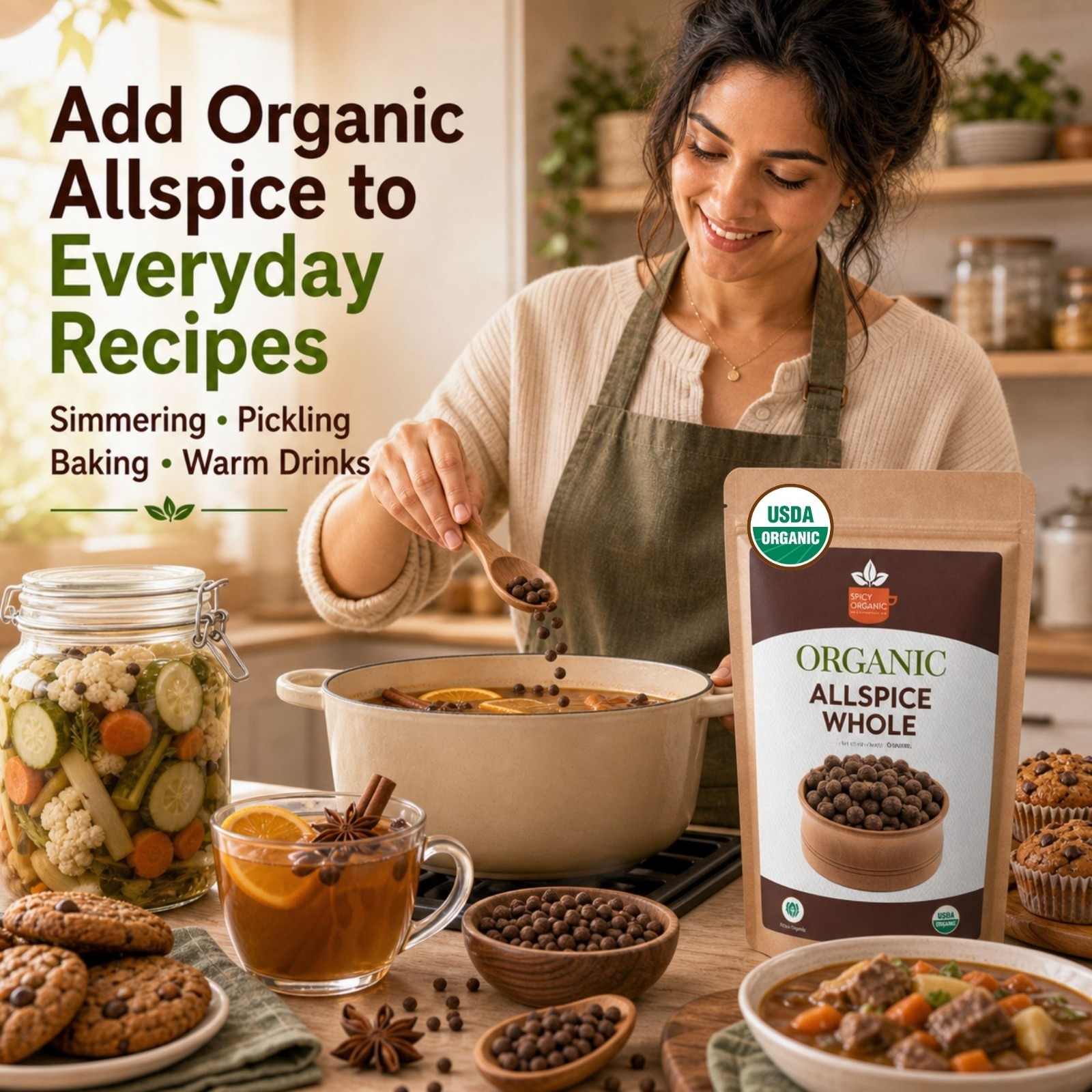 Spicy Organic Allspice Whole 8 oz | USDA Organic