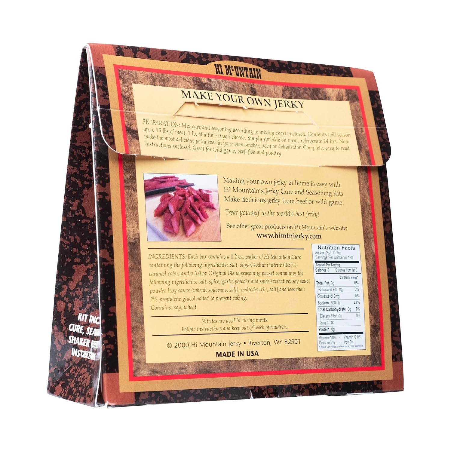 Hi Mountain Jerky Seasoning and Cure Kit, Beef Jerky Seasoning – Makes 15Lbs