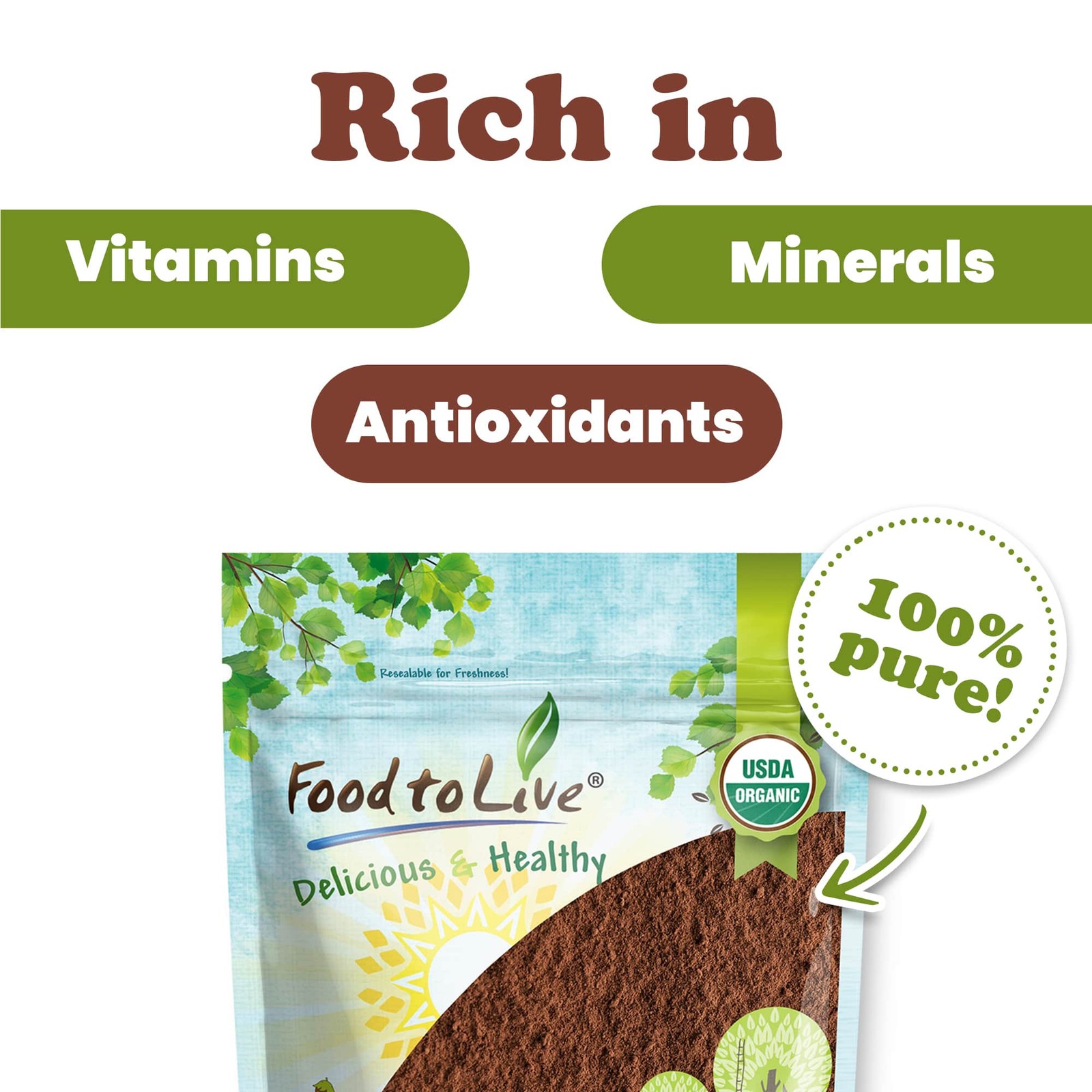 Organic Chaga Mushroom Powder – Non-GMO. 100% Pure, Great for Smoothies, Kosher