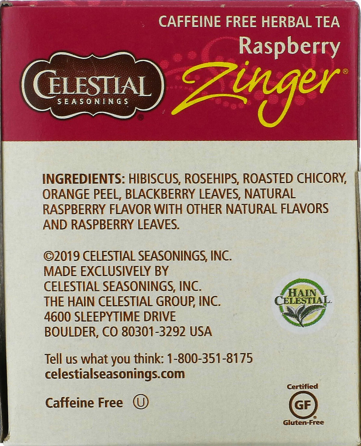 Celestial Seasonings Raspberry Zinger Herbal Tea – 20 tea bags
