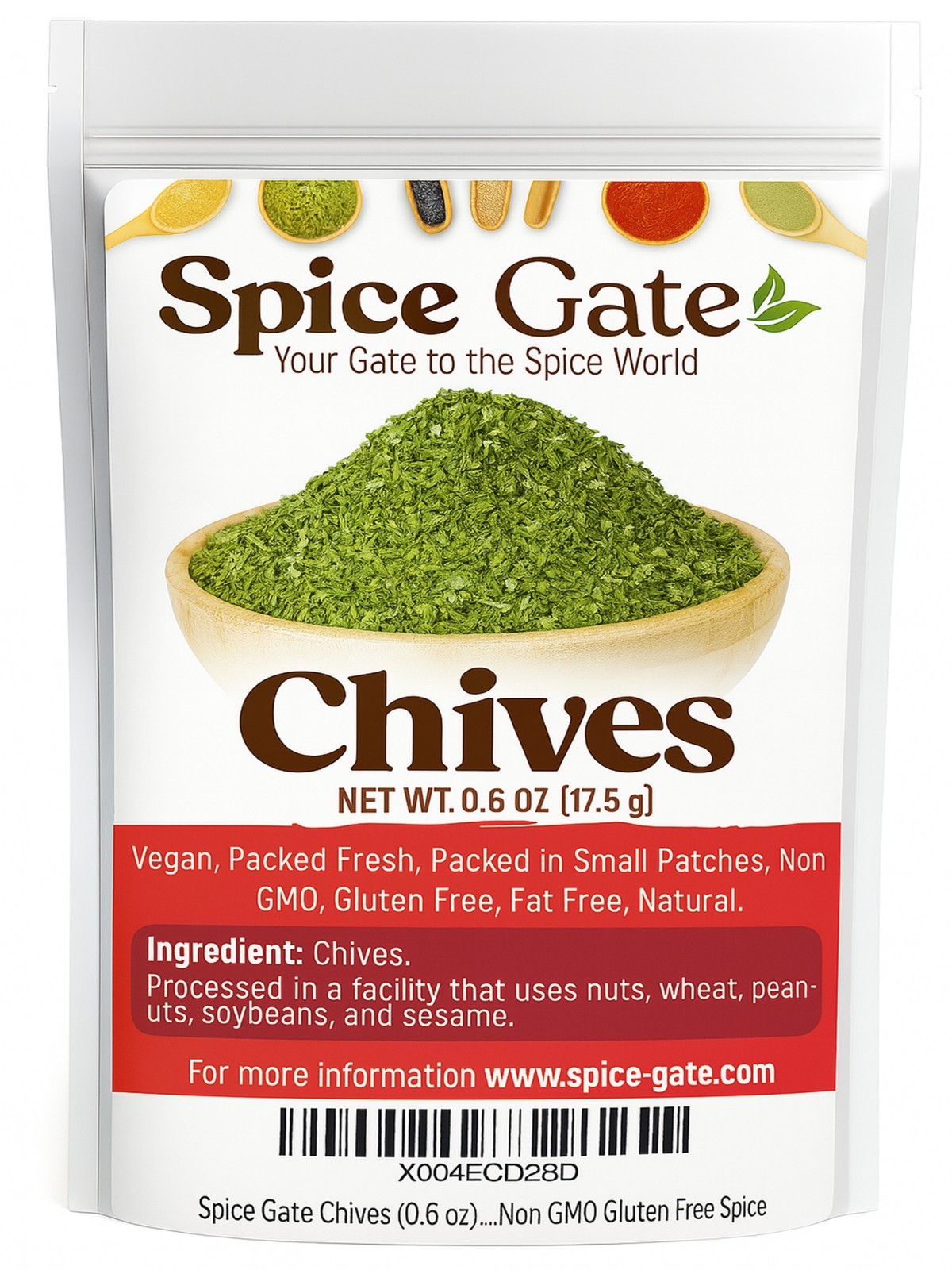 Spice Gate Chives (0.6 oz) Chopped All Natural Kosher Non GMO Gluten Free Spice