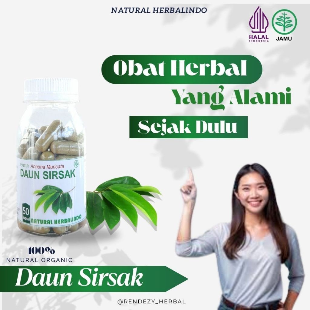 Soursop Leaf (Daun Sirsak) Capsules 50pcs Indonesia Natural