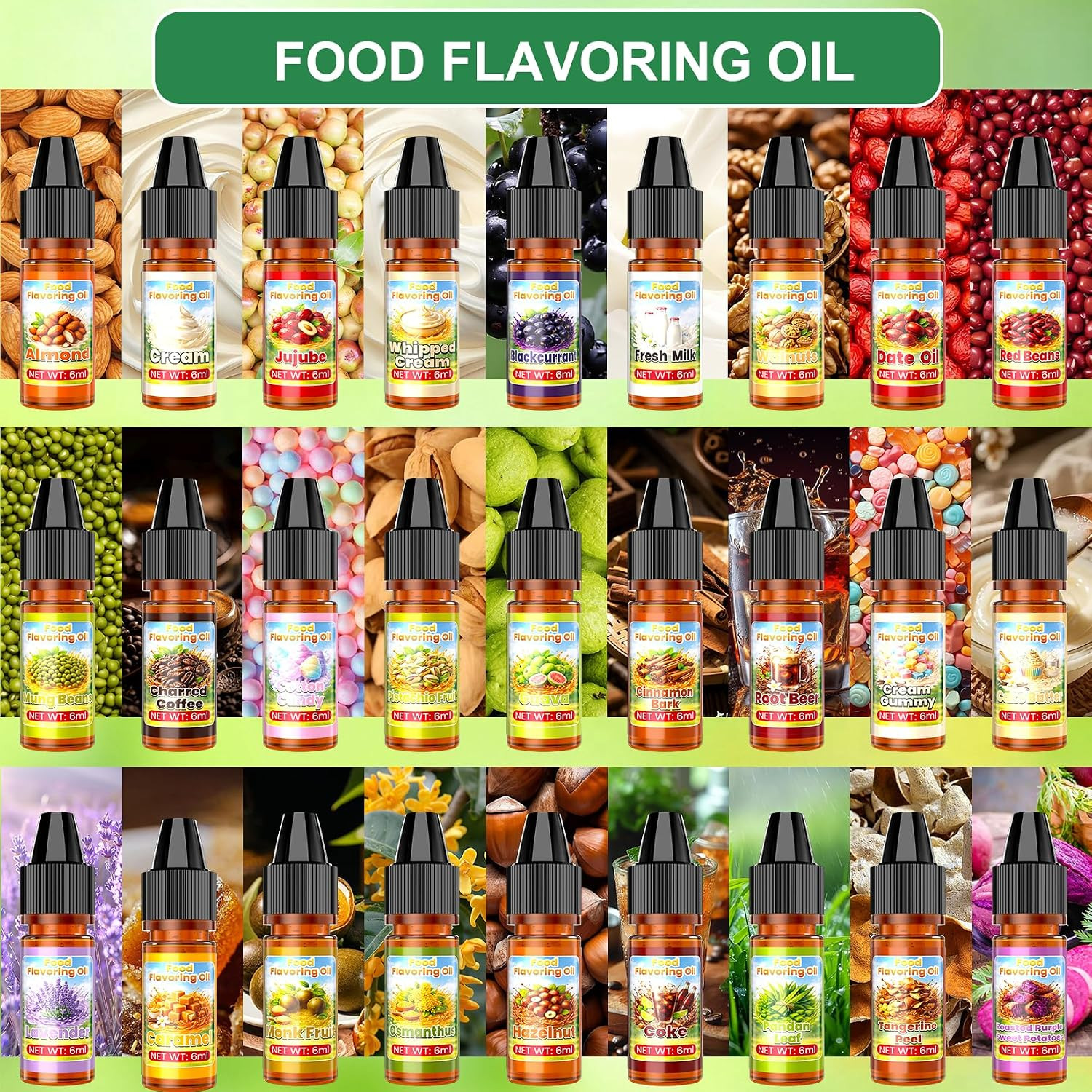 Food Flavoring Oil – 54 Liquid Candy Flavoring, Strawberry Lemon Pineapple Blueb