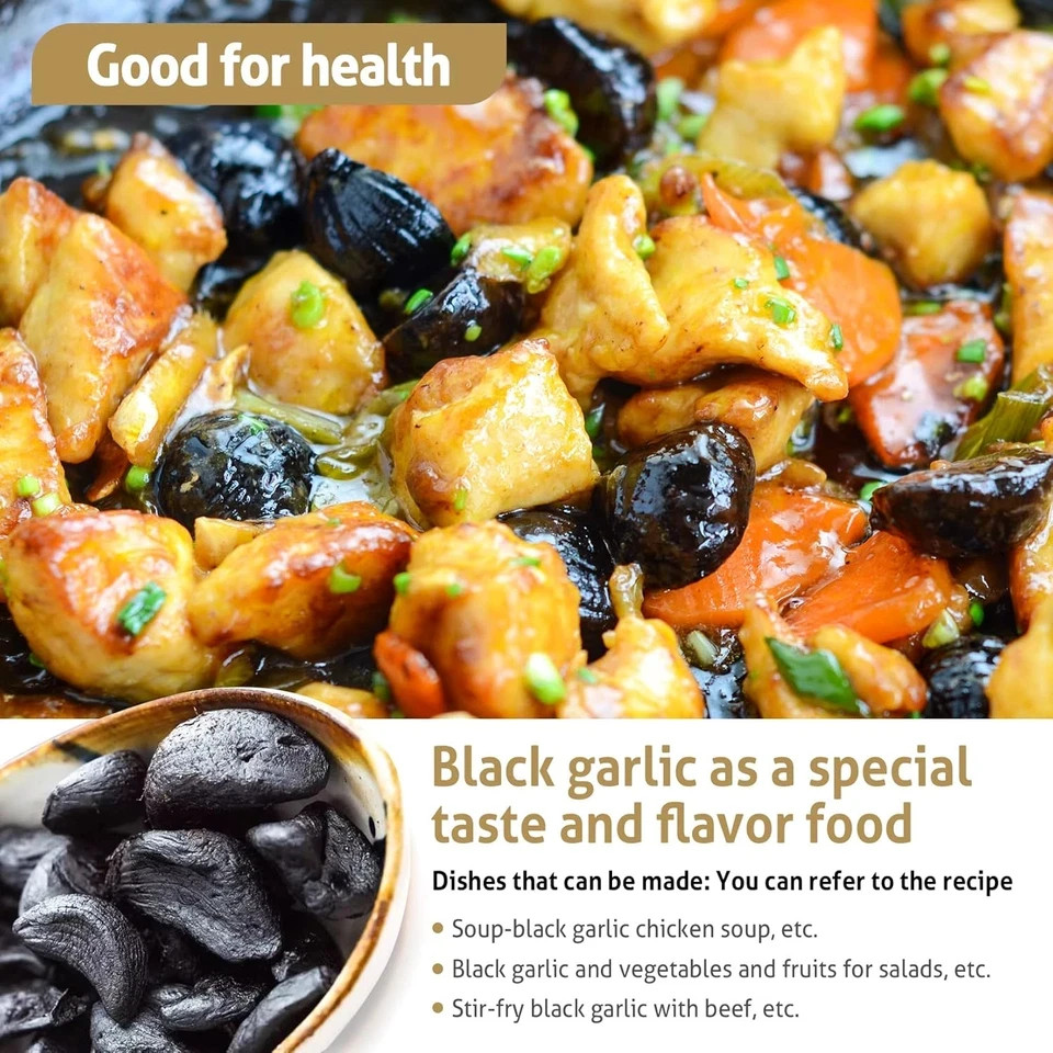 Black Garlic 908G / 2 Pounds Whole Peeled Black Garlic Aged for Full 90 Days Bla