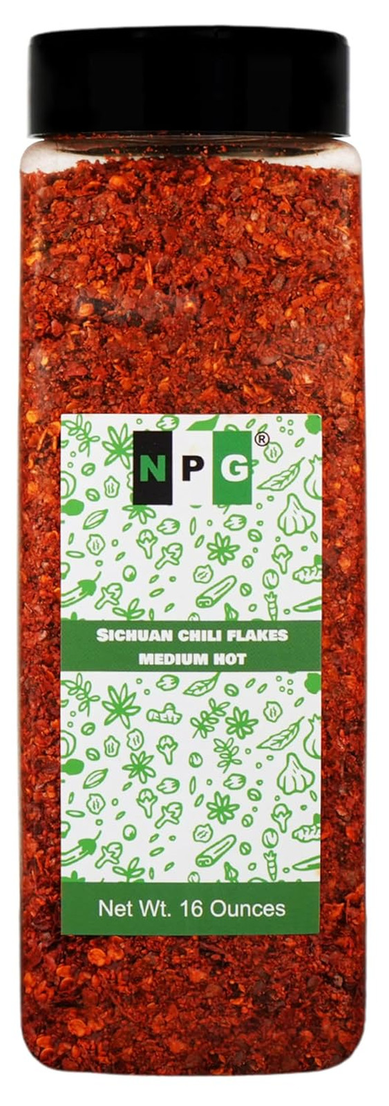 Authentic Sichuan Chili Flakes 1LB 16 Ounces, Medium Hot, Szechuan Crushed Red P
