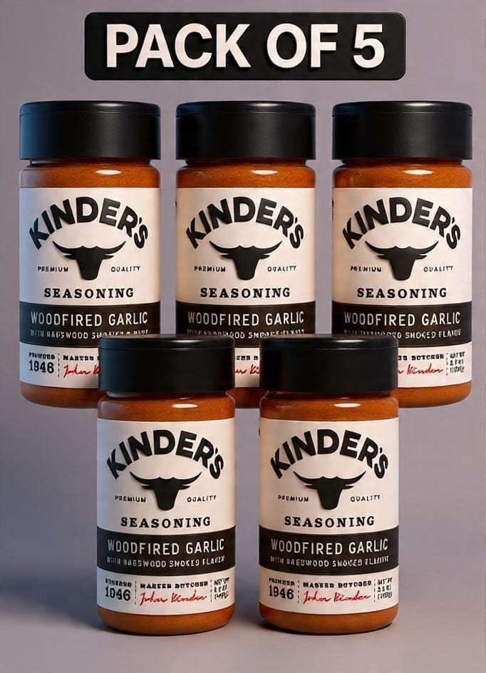 Kinder’s Woodfired Garlic Seasoning with Hardwood Smoked Flavors, 6 oz ** 5 pack