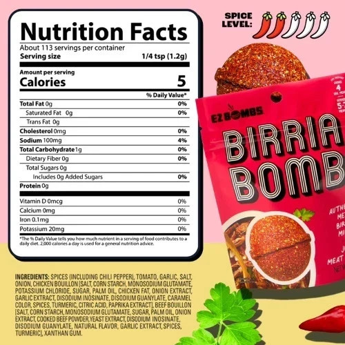 EZ Bombs Birria Bomb Seasoning, 1 Pack – Authentic Mexican Spice Mix for Tacos-