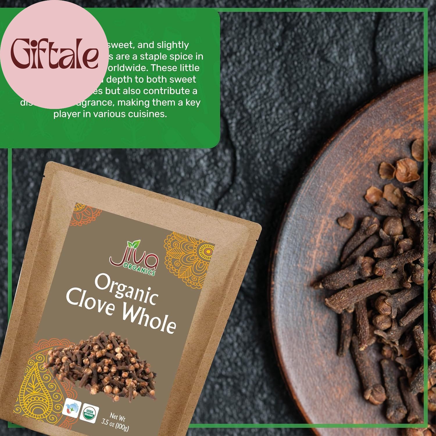 Jiva Organic Cloves Whole 3.5 Ounce Bag – Non-Gmo, Non Irradiated – Dried Clove