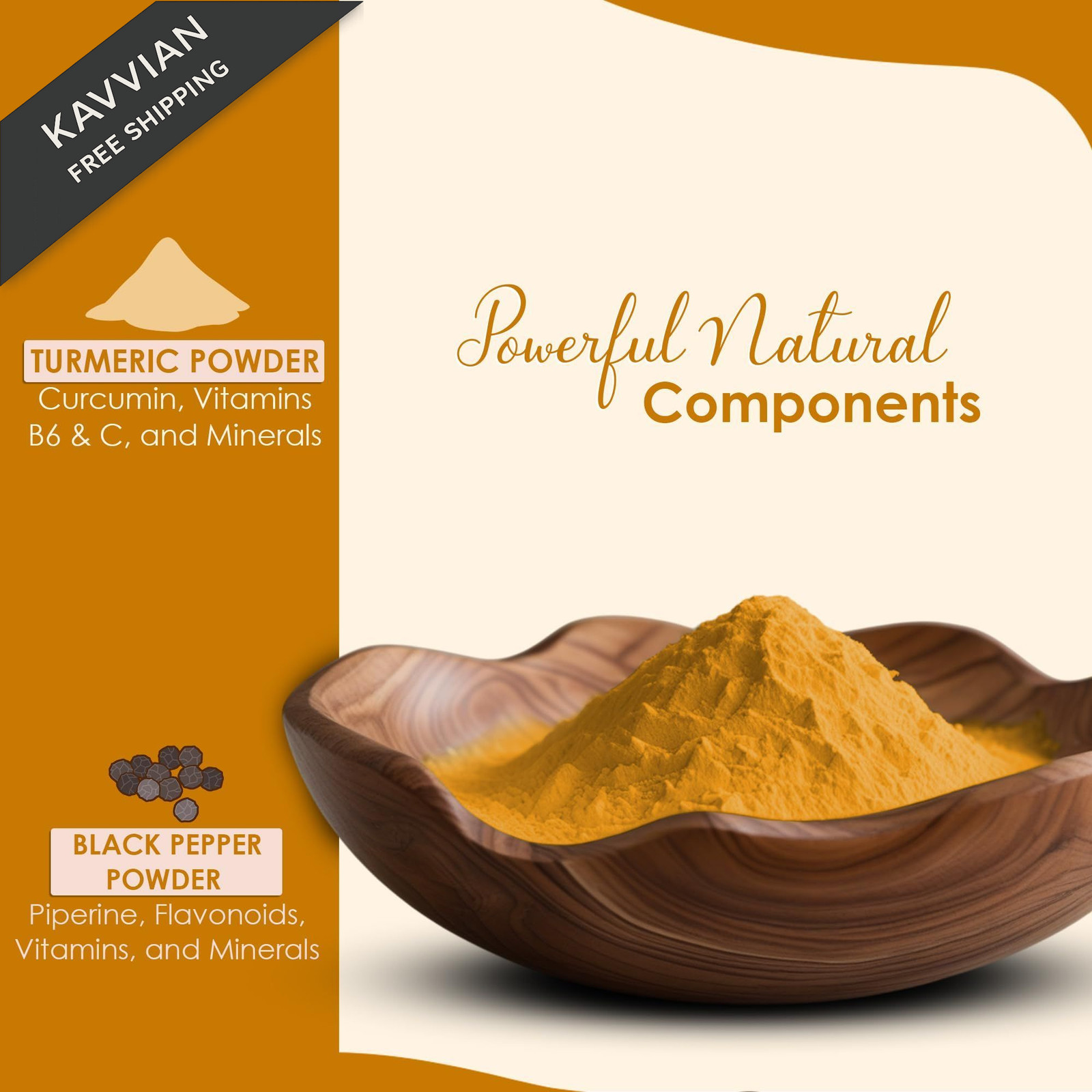 minature Turmeric Root Powder with Black Pepper, 8 Ounce (Pack of 1), Yellow