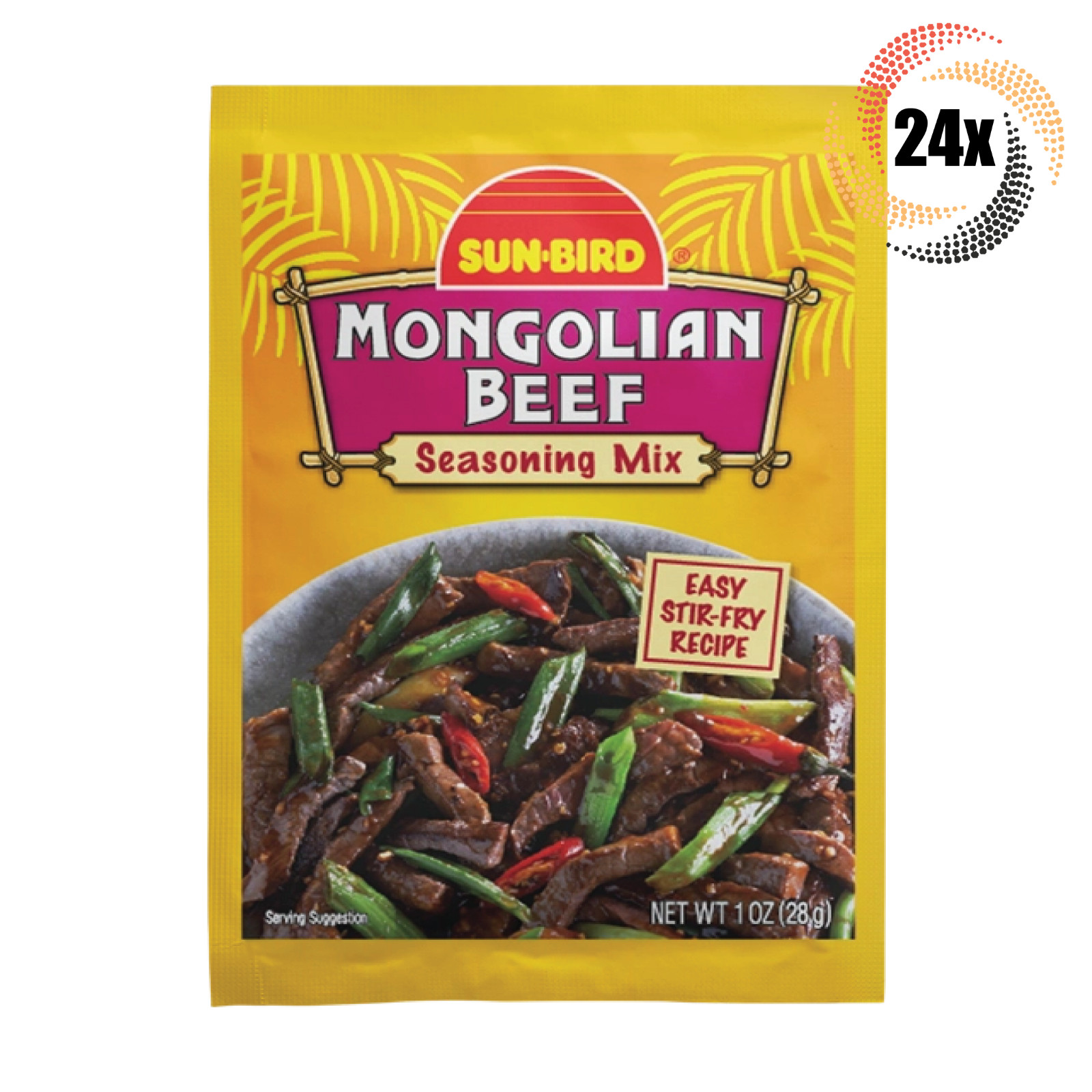 24x Packets Sun Bird Mongolian Beef Seasoning Mix | Authentic Asian Taste | 1oz