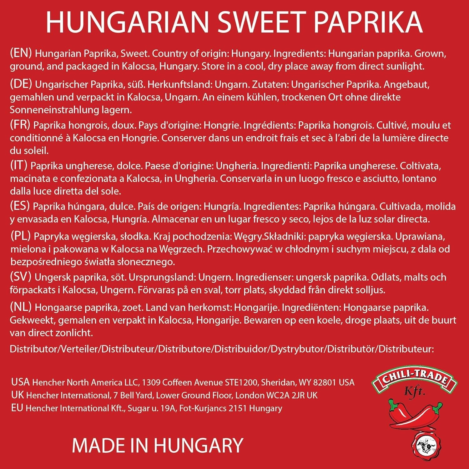 Authentic Hungarian Sweet Paprika 5.5oz – Elevate Your Cooking Experience