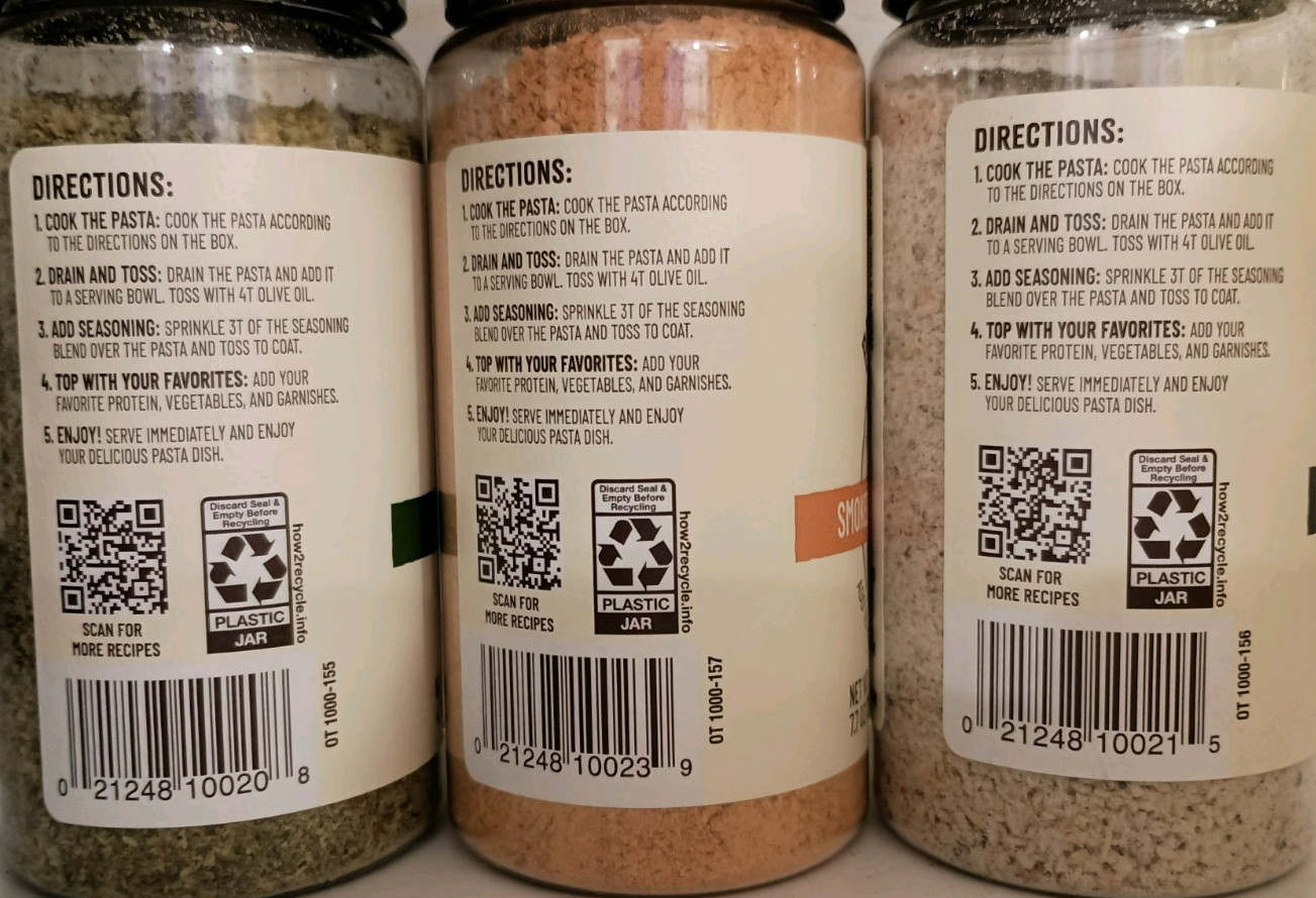 Olde Thompson Pasta Mix-Ins Seasoning Variety Set (3 Pack) Certified Kosher