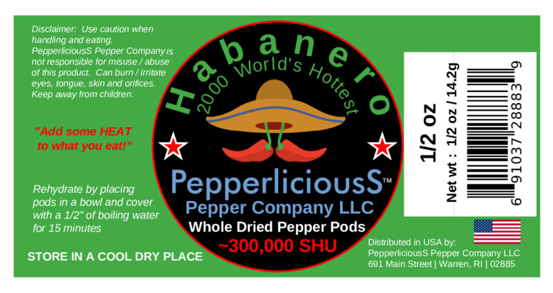 1.5 oz Habanero/Ghost/Carolina Reaper VarietyPk Worlds Hottest Dried Pepper Pods