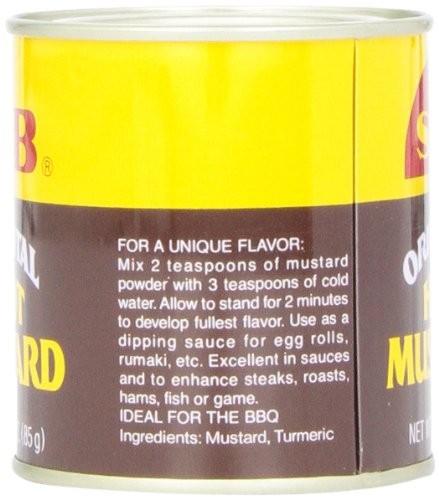 SB Oriental Hot Mustard Powder, 3-Ounce Can