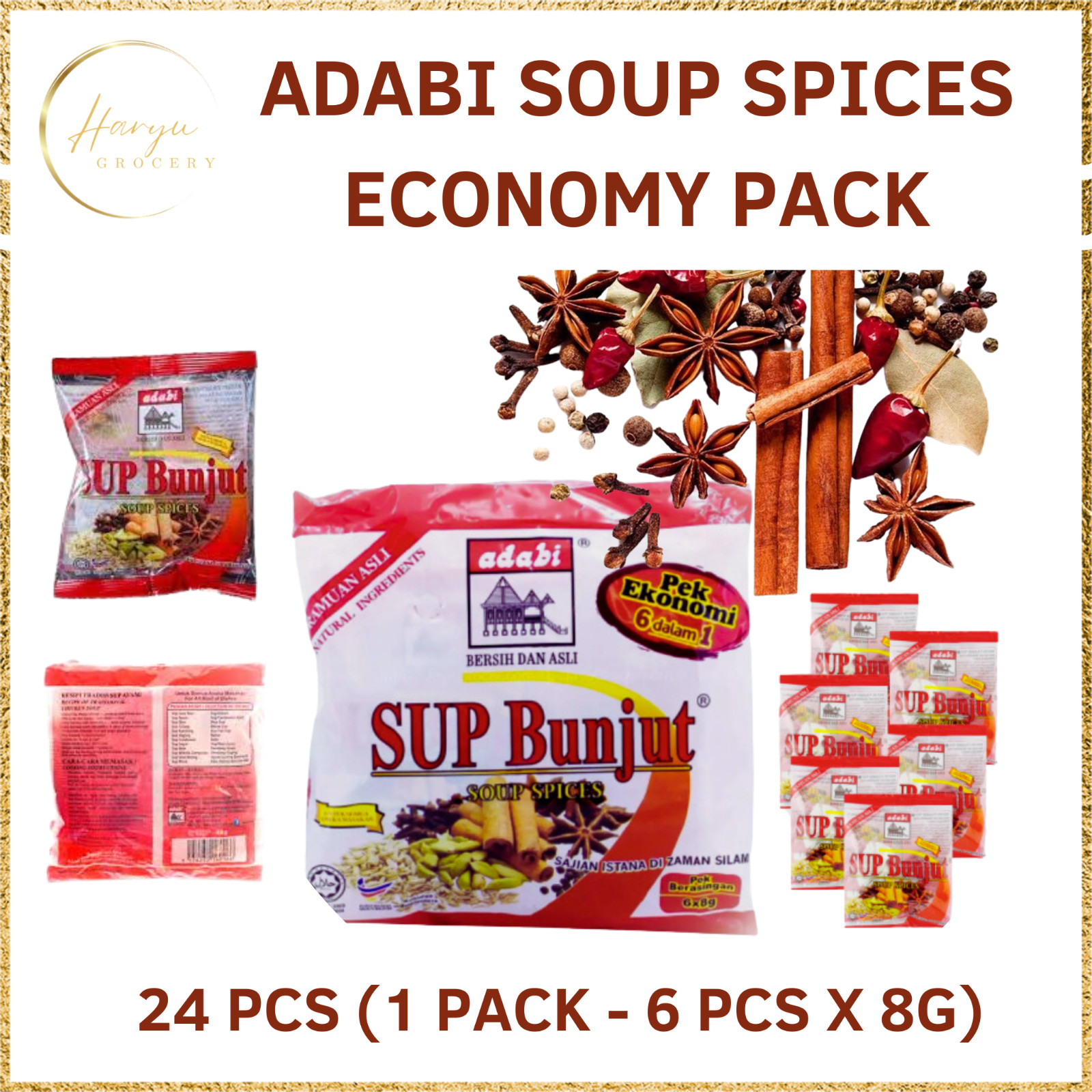 New 24’s X 8g Simple ADABI Soup Mixed Spices/Sup Bunjut FAST SHIPMENT BY DHL