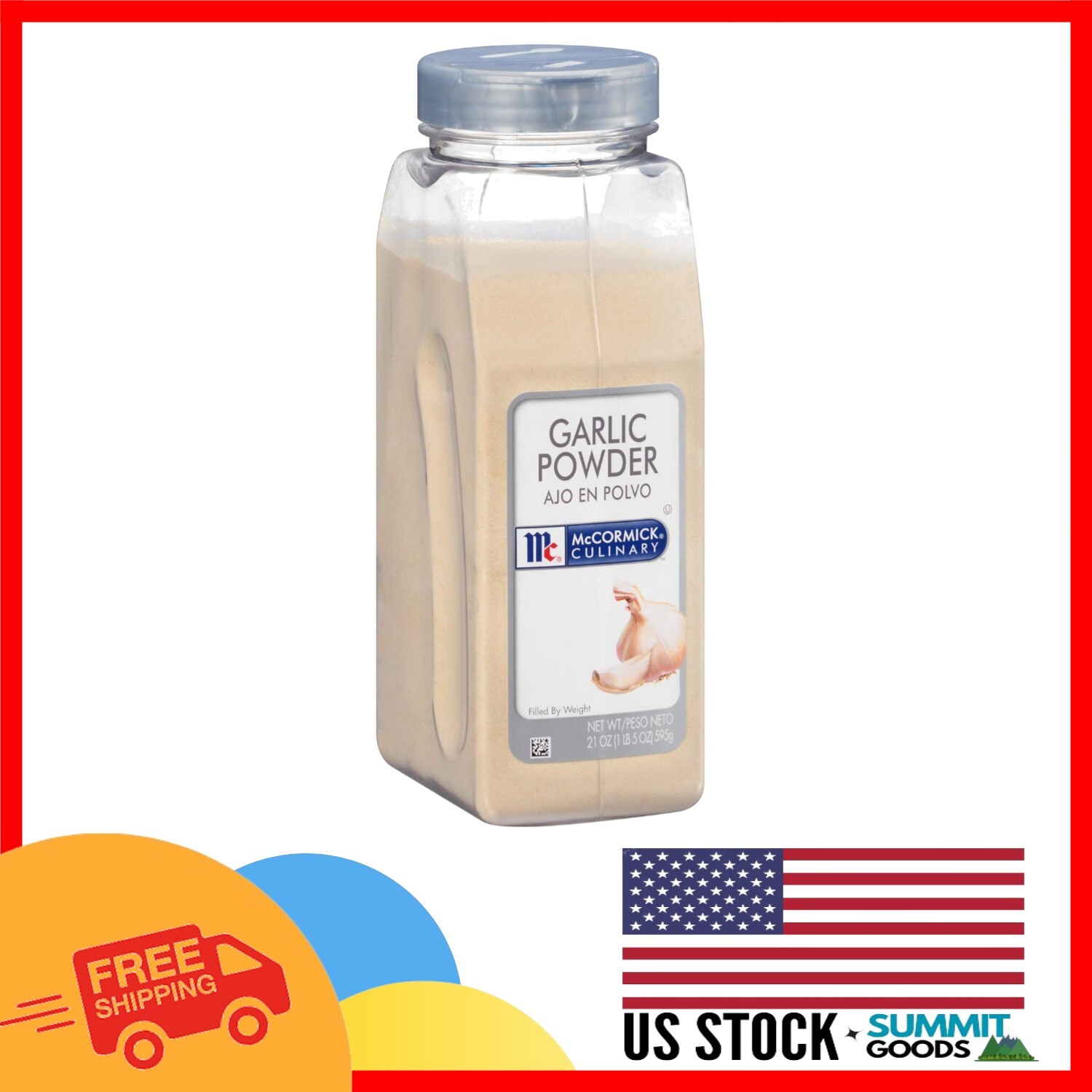Gourmet Garlic Powder, 21 OZ – Culinary-Grade Spice for Elevating Flavor