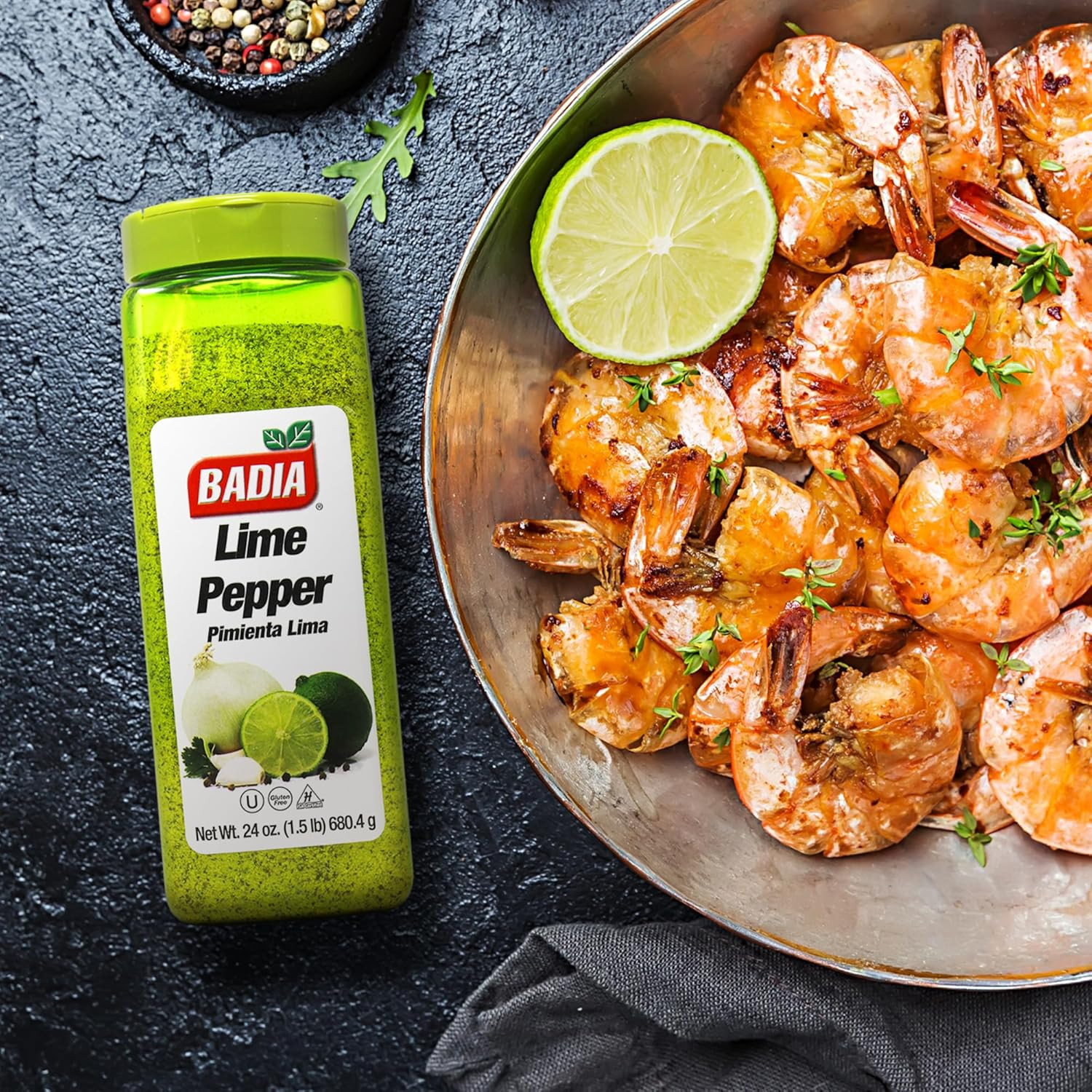 Lime Pepper Seasoning, 24 Oz – Pepper Zesty Citrus Blend | Bright Lime, Pepper,