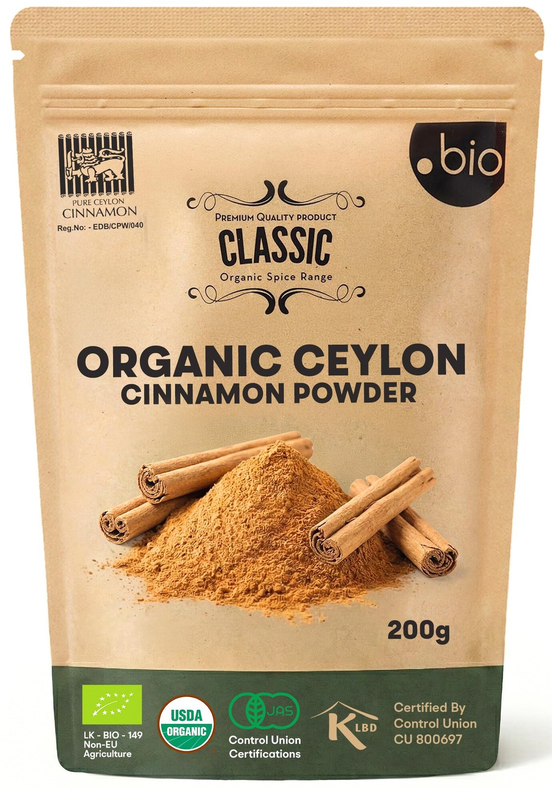 Organic Ceylon Cinnamon Powder | Certified USDA Organic and Kosher| Ceylon Cinna