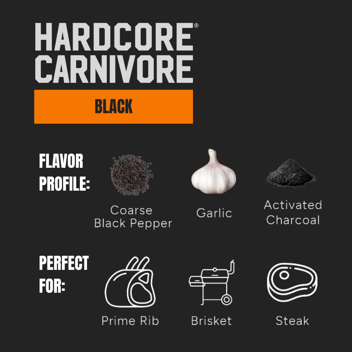 Hardcore Carnivore Black Charcoal Meat Rub 13 oz – Perfect for Steak BBQ