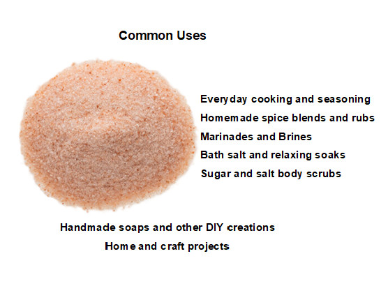 Pink Himalayan Salt Fine Grain Natural Gourmet Cooking Seasoning Bath & DIY Uses
