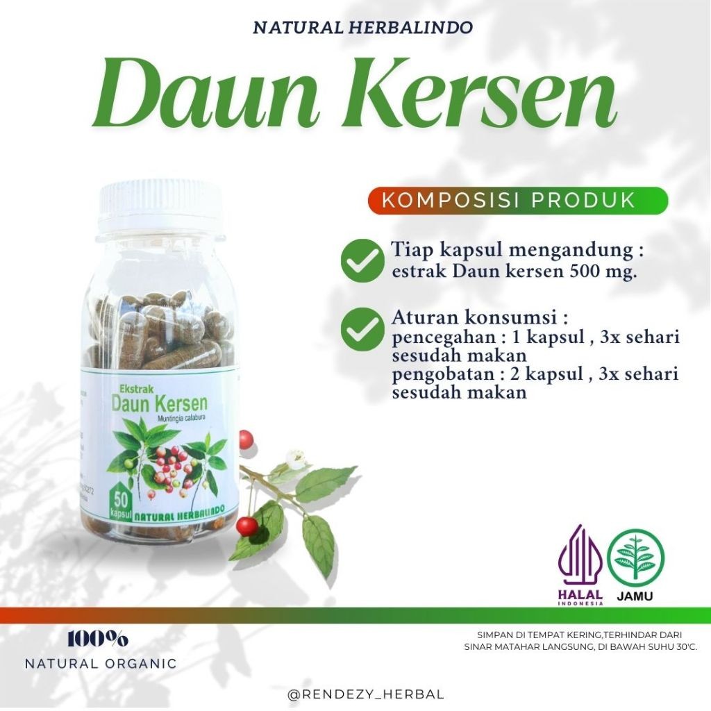 Indonesian Muntingia (Kersen) Leaf Herbal Capsules 50s