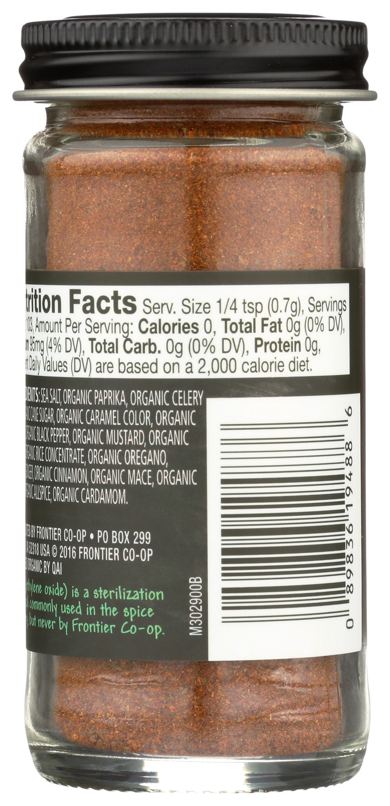 Frontier -Op Co-Op Organic Blackened Seafood Seasoning 2.5 Oz 3 Pack