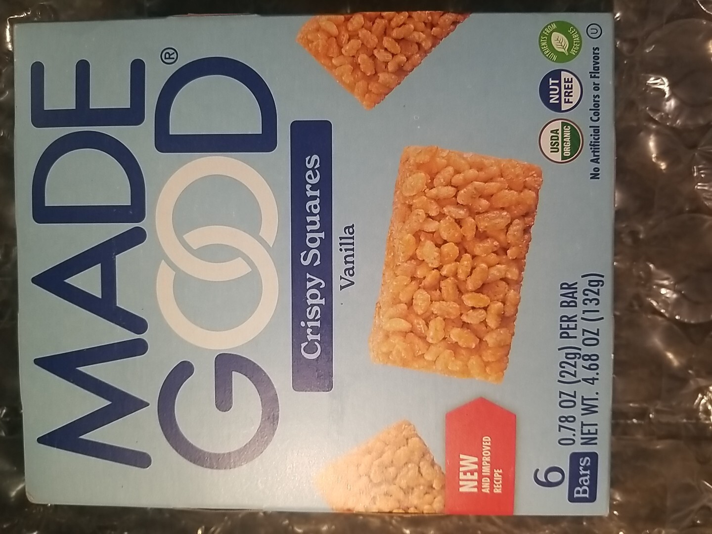 Crispy Squares, Vanilla, 6 Bars, 0.78 oz (22 g) Each
