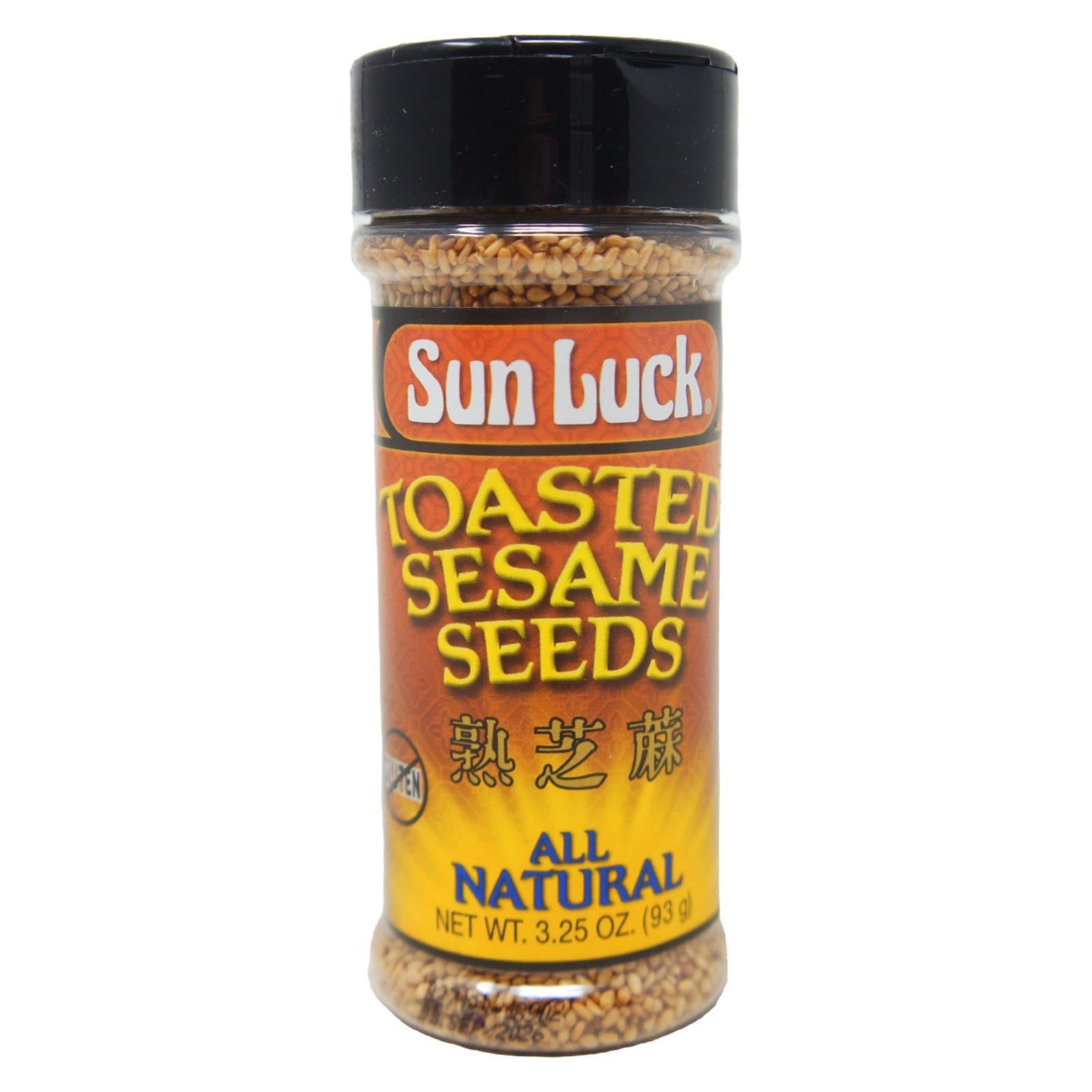 Sun Luck Toasted Sesame Seeds All Natural 3.25 Oz | Nutty Flavor Topping