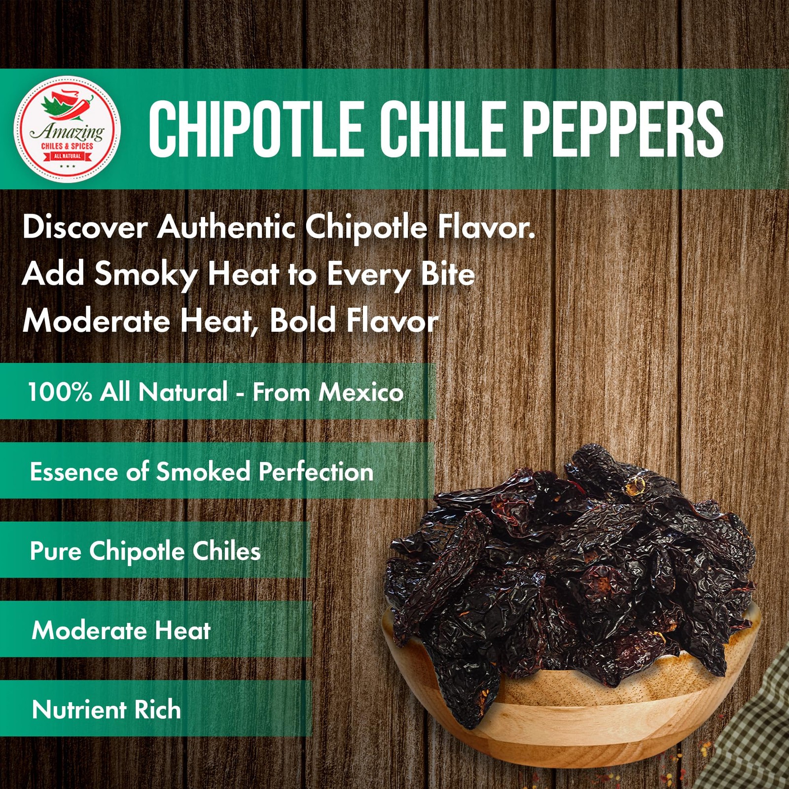 Dried Chipotle Morita Chile Peppers 16 oz – Robust 16 Ounce (Pack of 1)
