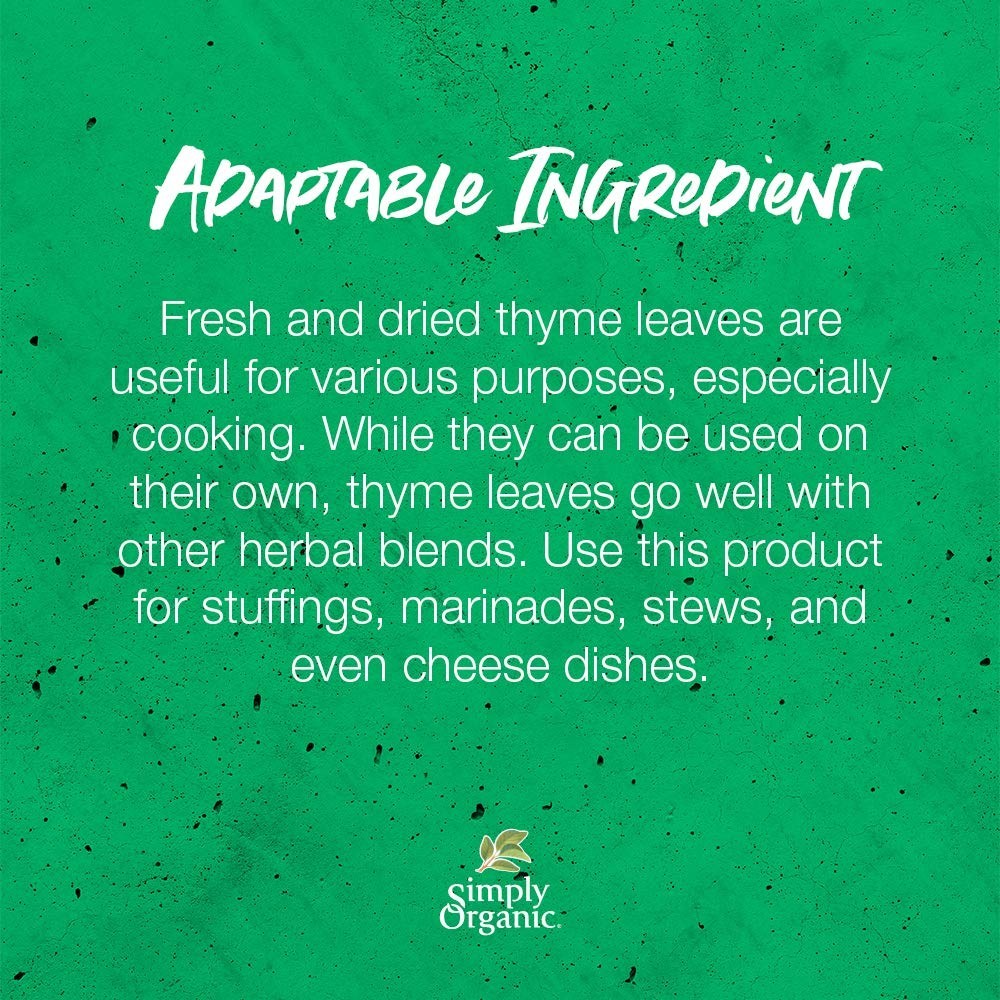 12-PACK LOT Simply Organic KOSHER Whole French Thyme Leaf 0.78 Oz Seasoning