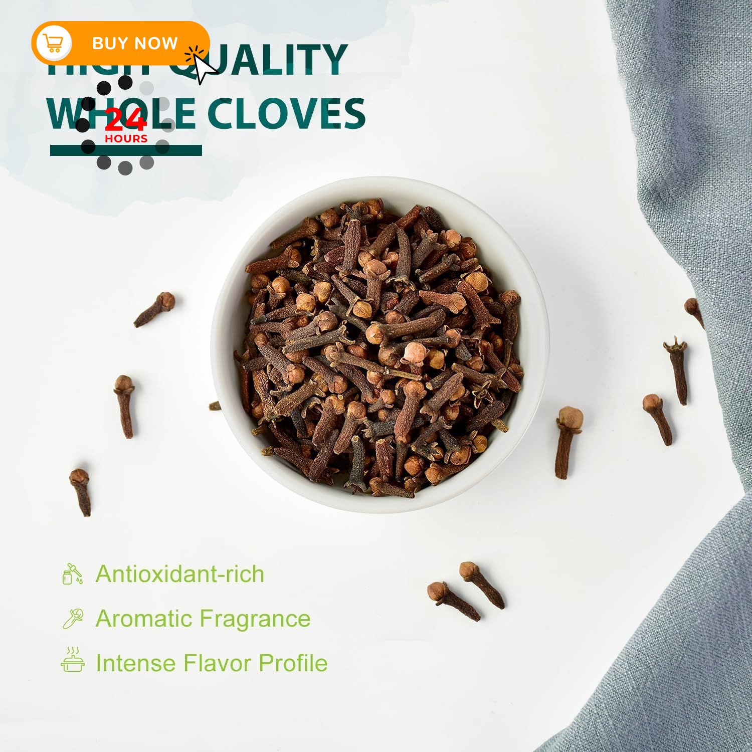 Soeos Whole Cloves 16 Ounce Bulk, Premium Quality Fresh Hand Picked 16 oz