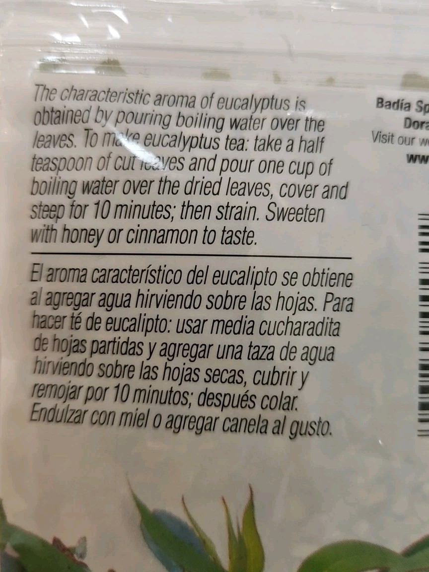Badia Gluten Free Eucalyptus Leaves .5oz For Tea 1 Pack
