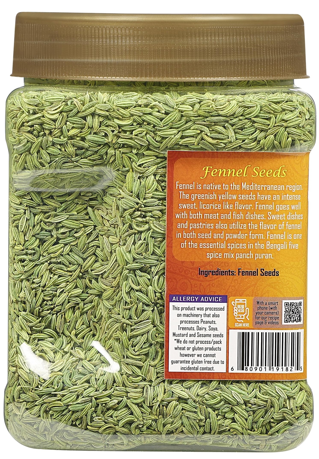 Rani Fennel Seeds (Saunf Sabut) Whole Spice 16oz (1lb) 454g PET Jar