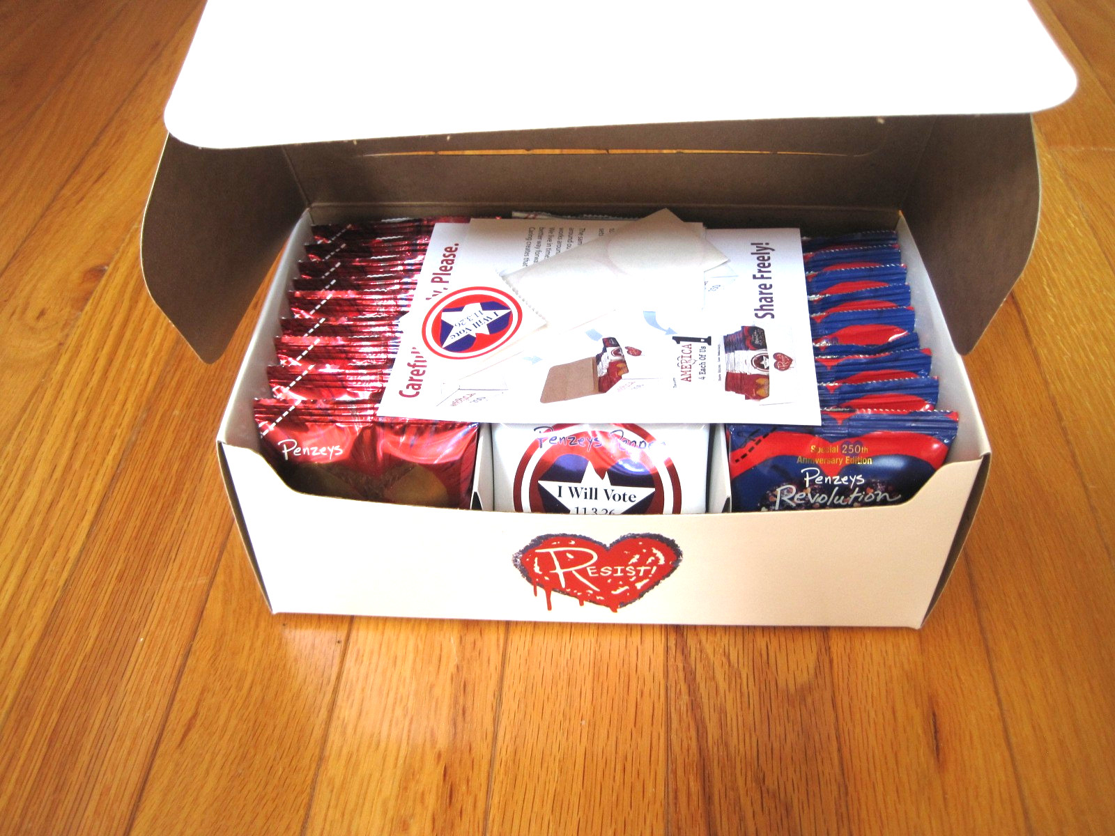 Penzeys Spices America 4 Each of Us Box- 9 Taco / Pepper / Revolution Trial Bags