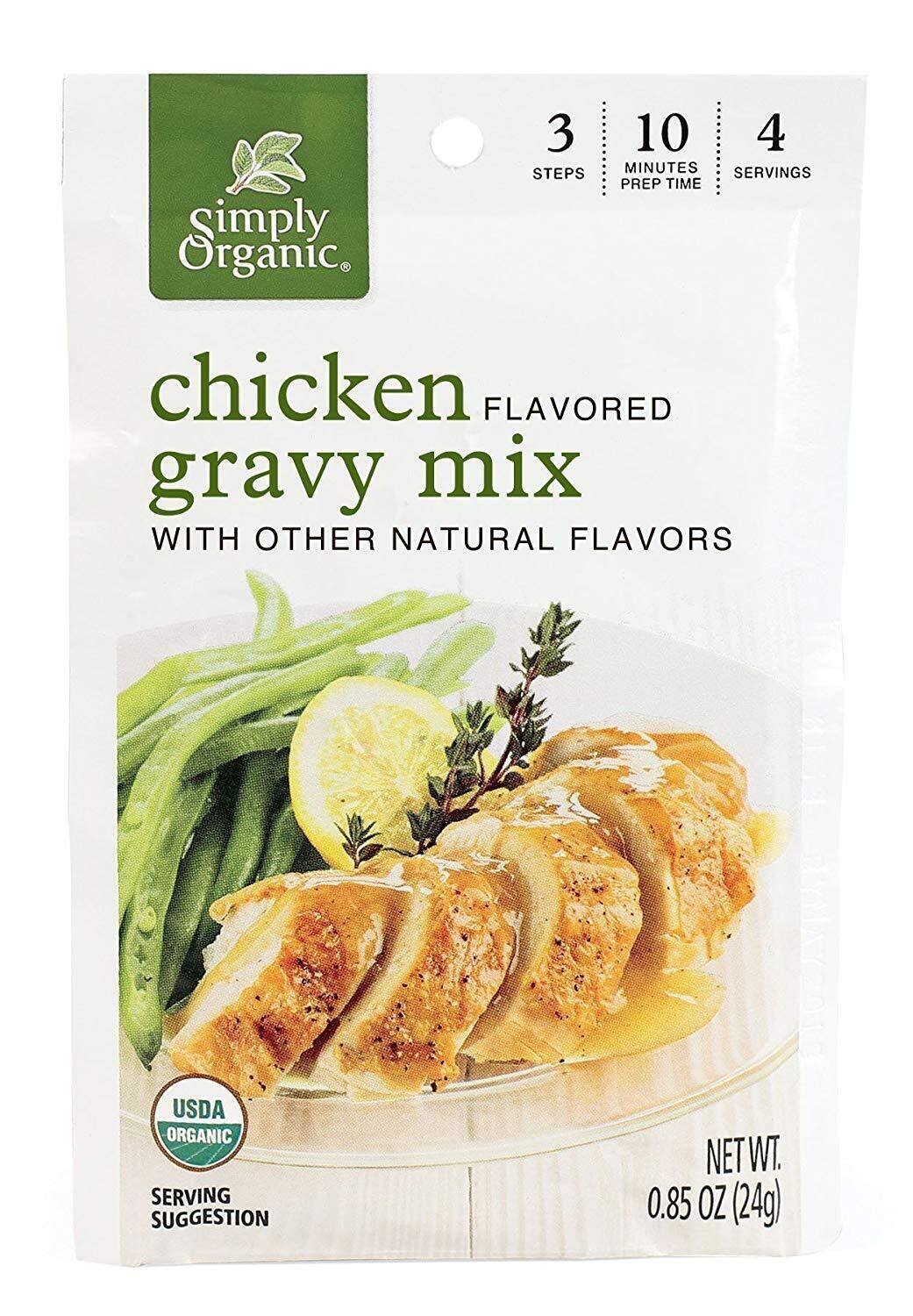 Pack 12 of Simply Organic Chicken Flavored Gravy Mix Certified Organic,Holidays